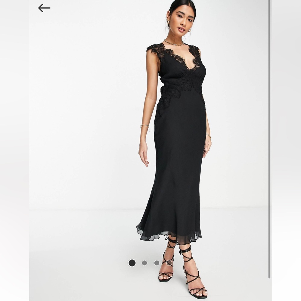 Bias Cut Chiffon Midi Dress